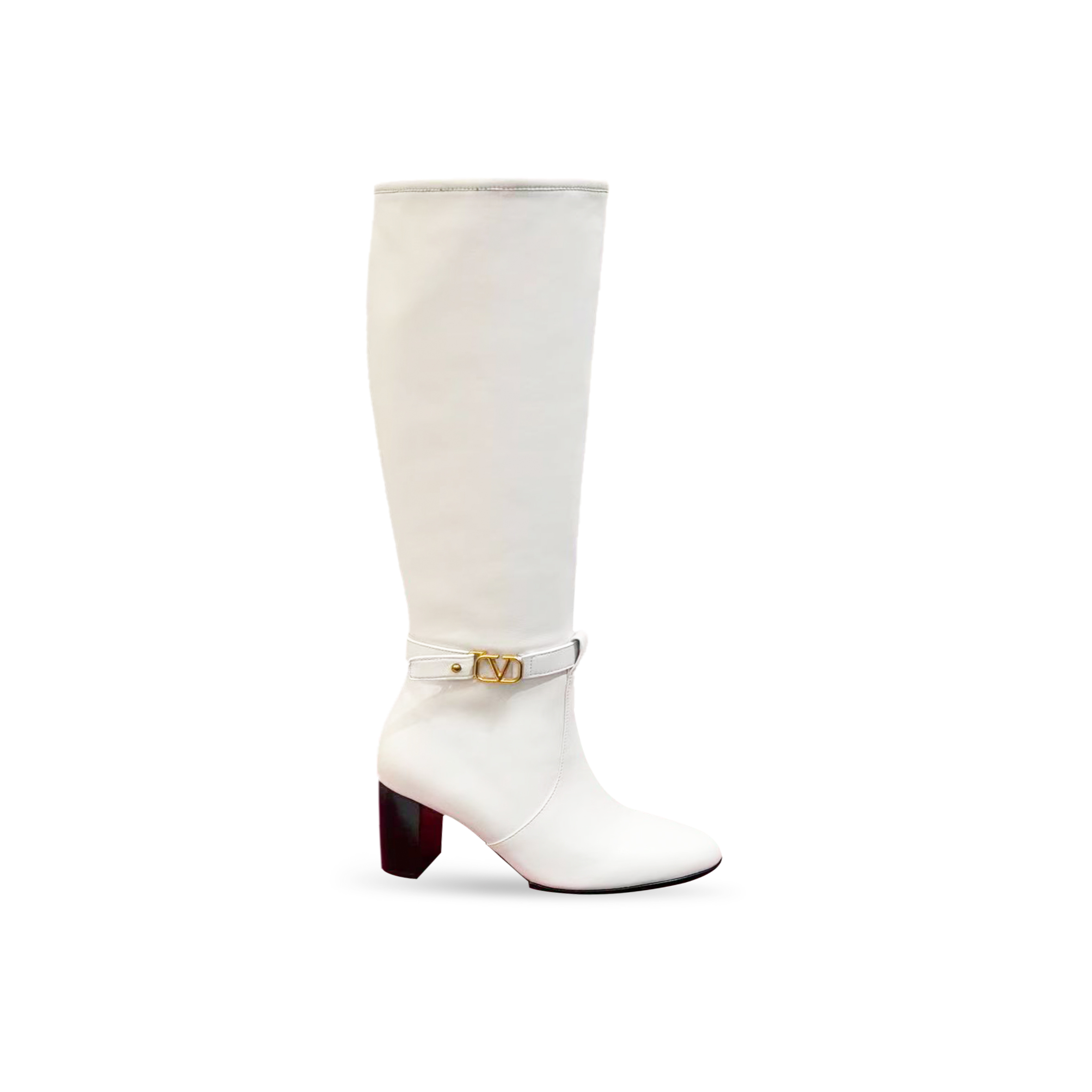 VALENTINO MID-HEELED LEATHER BOOTS 215478